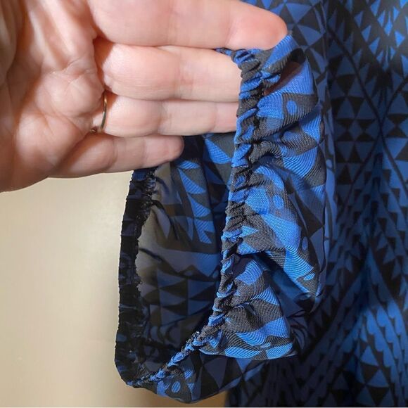 Danny & Nicole Geometric Print Midi Dress Neckline Cutout 3/4 Sleeve Size 3X EUC - Picture 5 of 12